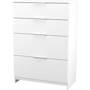Latitude Run Fully Assembled Mericle 4 - Drawer Chest of Drawers White 107.5cm H X 76.5cm W X 41.5cm D Latitude Run Fully Assembled Mericle 4 - Drawer Chest of Drawers White 107.5cm H X 76.5cm W X 41.5cm D