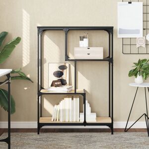 Borough Wharf Alfort 115cm H x 81cm W Steel Geometric Bookcase Sonoma oak 115cm H X 81cm W X 36cm D Borough Wharf Alfort 115cm H x 81cm W Steel Geometric Bookcase Sonoma oak 115cm H X 81cm W X 36cm D