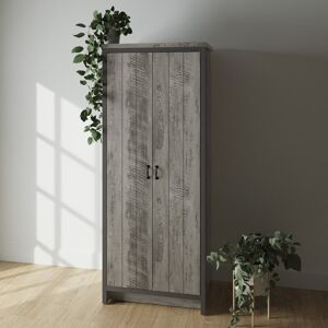 Borough Wharf Ming 2 Door Wardrobe Grey 182cm H X 73cm W X 52cm D Borough Wharf Ming 2 Door Wardrobe Grey 182cm H X 73cm W X 52cm D