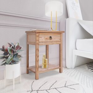 Union Rustic 1 Drawer Bedside Cabinet With Shelf Light wood 55cm H X 40cm W X 32cm D Union Rustic 1 Drawer Bedside Cabinet With Shelf Light wood 55cm H X 40cm W X 32cm D