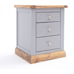 Marlow Home Co. Milian 3 Drawer Bedside Table Natural/Grey/Chrome 56cm H X 45cm W X 40cm D Marlow Home Co. Milian 3 Drawer Bedside Table Natural/Grey/Chrome 56cm H X 45cm W X 40cm D