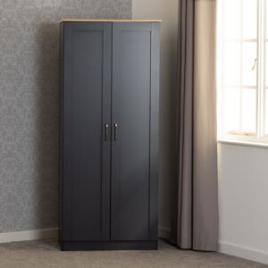 Marlow Home Co. Henryville 2 Door Manufactured Wood Wardrobe Grey 187.5cm H X 80cm W X 53.5cm D Marlow Home Co. Henryville 2 Door Manufactured Wood Wardrobe Grey 187.5cm H X 80cm W X 53.5cm D