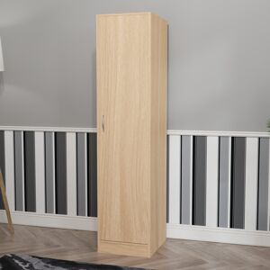 17 Stories Maybery 1 Door Wardrobe, With Shelf & Hanging Rail Bedroom Storage Furniture Natural 170cm H X 40cm W X 53cm D 17 Stories Maybery 1 Door Wardrobe, With Shelf & Hanging Rail Bedroom Storage Furniture Natural 170cm H X 40cm W X 53cm D