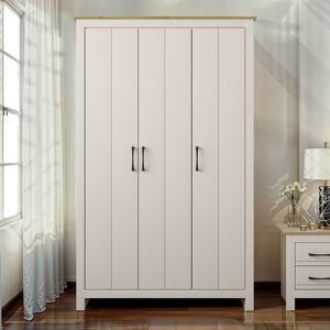 17 Stories Limestone 3 Door Manufactured Wood Wardrobe Natural/Brown 180cm H X 111.8cm W X 52cm D 17 Stories Limestone 3 Door Manufactured Wood Wardrobe Natural/Brown 180cm H X 111.8cm W X 52cm D