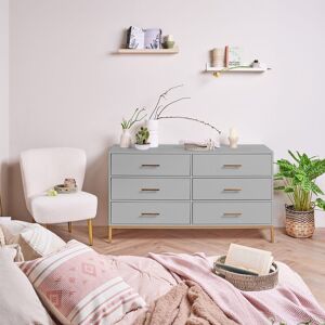 Fairmont Park Agna White Chest Of Drawers - 6 Drawer Grey 78cm H X 140cm W X 45cm D Fairmont Park Agna White Chest Of Drawers - 6 Drawer Grey 78cm H X 140cm W X 45cm D