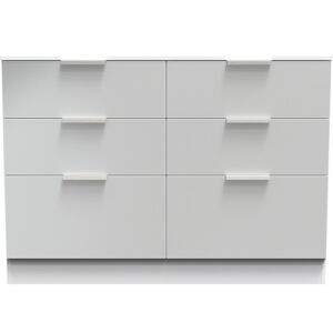 Brayden Studio Fully Assembled Aftin 6 Drawer 112Cm W Double Dresser Uniform Grey/White 79.5cm H X 112cm W X 41.5cm D Brayden Studio Fully Assembled Aftin 6 Drawer 112Cm W Double Dresser Uniform Grey/White 79.5cm H X 112cm W X 41.5cm D