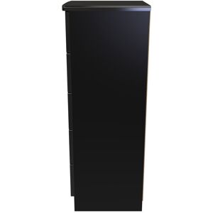 Ebern Designs Fully Assembled Leodis 5 - Drawer Chest of Drawers Black Gloss 107.5cm H X 39.5cm W X 41.5cm D Ebern Designs Fully Assembled Leodis 5 - Drawer Chest of Drawers Black Gloss 107.5cm H X 39.5cm W X 41.5cm D
