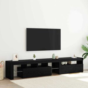 Metro TV Cabinets 2 Pcs Black Oak Engineered Wood 2 40cm H x 215cm L x 36.5cm W Metro TV Cabinets 2 Pcs Black Oak Engineered Wood 2 40cm H x 215cm L x 36.5cm W