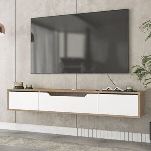 Latitude Run Luna Floating Tv Stand For Up To 80" Tv Wall Mounted Media Console Brown/White 78" Latitude Run Luna Floating Tv Stand For Up To 80" Tv Wall Mounted Media Console Brown/White 78"