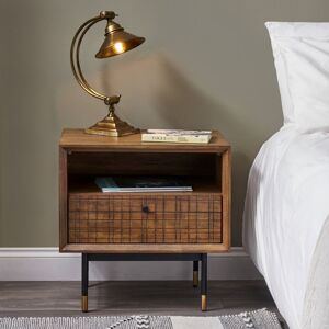 Alpen Home 55cm W Solid Wood Bedside Table Black;Brown;Gold 55cm H X 55cm W X 40cm D Alpen Home 55cm W Solid Wood Bedside Table Black;Brown;Gold 55cm H X 55cm W X 40cm D