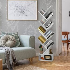 Latitude Run Tree Bookshelf Free-Standing Bookcase Storage Organizer With 10 Shelves White 150cm H X 38cm W X 20cm D Latitude Run Tree Bookshelf Free-Standing Bookcase Storage Organizer With 10 Shelves White 150cm H X 38cm W X 20cm D