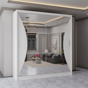 Metro Modern 2 Door Sliding Mirror Wardrobe – Stylish Bedroom Storage in 2 Sizes and 3 Colours White 217cm H x 203cm W x 62cm D Metro Modern 2 Door Sliding Mirror Wardrobe – Stylish Bedroom Storage in 2 Sizes and 3 Colours White 217cm H x 203cm W x 62cm D