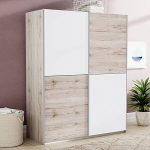 Hashtag Home Anglers Park 2 Door Sliding Wardrobe Beige/White 191cm H x 170cm W x 61cm D Hashtag Home Anglers Park 2 Door Sliding Wardrobe Beige/White 191cm H x 170cm W x 61cm D