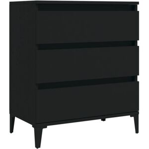 George Oliver Caraban 3 Drawer Bedside Table Black 70cm H X 60cm W X 35cm D George Oliver Caraban 3 Drawer Bedside Table Black 70cm H X 60cm W X 35cm D
