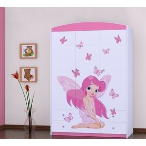 Zoomie Kids Wilczek 3 Door Wardrobe Pink 180cm H X 133cm W X 54cm D Zoomie Kids Wilczek 3 Door Wardrobe Pink 180cm H X 133cm W X 54cm D
