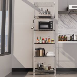 Rebrilliant Eitan 54 cm W 6-Tier Steel Shelving Unit Silver Rebrilliant Eitan 54 cm W 6-Tier Steel Shelving Unit Silver