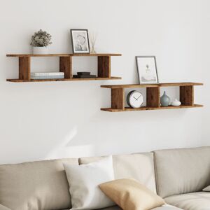 Ebern Designs Aycen 2 Piece Cubby Shelf Old Wood 20cm H x 90cm W x 18cm D Ebern Designs Aycen 2 Piece Cubby Shelf Old Wood 20cm H x 90cm W x 18cm D