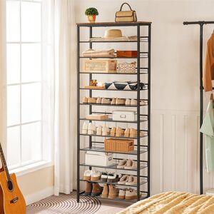 Rio Shoe Rack Tall, Large Capacity Shoe Storage Organizer, 12-Tier Shoe Rack Black;Brown 32 Rio Shoe Rack Tall, Large Capacity Shoe Storage Organizer, 12-Tier Shoe Rack Black;Brown 32