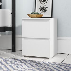 Zipcode Design Delancey 2 Drawer Bedside Table White 40cm H X 30cm W X 30cm D Zipcode Design Delancey 2 Drawer Bedside Table White 40cm H X 30cm W X 30cm D