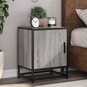 Rio Bedside Cabinet 40X31x50 Cm Engineered Wood And Metal Grey Sonoma 50cm H X 40cm W X 31cm D Rio Bedside Cabinet 40X31x50 Cm Engineered Wood And Metal Grey Sonoma 50cm H X 40cm W X 31cm D