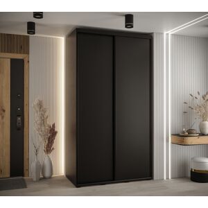 Latitude Run Aylamae I Sliding Door Wardrobe - Premium Laminated Board - PVC-Finished Edges W130cm Black 205cm H X 130cm W X 60cm D Latitude Run Aylamae I Sliding Door Wardrobe - Premium Laminated Board - PVC-Finished Edges W130cm Black 205cm H X 130cm W X 60cm D