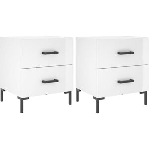 Latitude Run Ellayne 2 Drawer Bedside Table Gloss White 47.5cm H X 40cm W X 35cm D Latitude Run Ellayne 2 Drawer Bedside Table Gloss White 47.5cm H X 40cm W X 35cm D