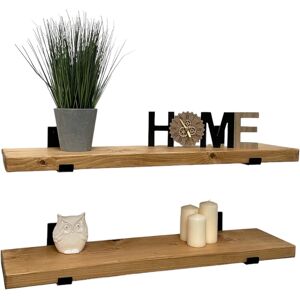Union Rustic Isulf 2 Piece Solid Wood Bracket Shelf for Home Kitchen Room Decor Antique Pine 4cm H x 100cm W x 22cm D Union Rustic Isulf 2 Piece Solid Wood Bracket Shelf for Home Kitchen Room Decor Antique Pine 4cm H x 100cm W x 22cm D