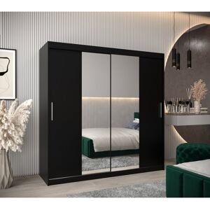 Brayden Studio Atoria 2 Door Manufactured Wood Wardrobe Black Matt 200cm H X 200cm W X 62cm D Brayden Studio Atoria 2 Door Manufactured Wood Wardrobe Black Matt 200cm H X 200cm W X 62cm D