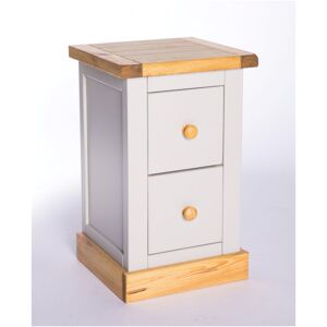 Natur Pur 2 Drawer Bedside Table Light Grey/Wood Knob 56cm H X 35cm W X 32cm D Natur Pur 2 Drawer Bedside Table Light Grey/Wood Knob 56cm H X 35cm W X 32cm D