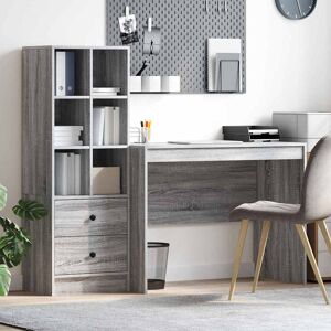 Latitude Run Desk With Storage With Shelf 2 Pcs 100 X 50 X 76 Cm Grey Sonoma 76cm H X 100cm W X 50cm D Latitude Run Desk With Storage With Shelf 2 Pcs 100 X 50 X 76 Cm Grey Sonoma 76cm H X 100cm W X 50cm D