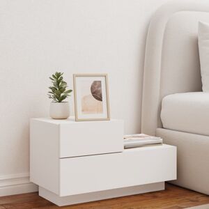 Metro Brigett Engineered Wood Bedside Table White 40.5cm H X 36cm W X 70cm D Metro Brigett Engineered Wood Bedside Table White 40.5cm H X 36cm W X 70cm D