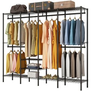 Rebrilliant Heavy Duty Clothes Rail, Freestanding Wardrobe Rack Black Rebrilliant Heavy Duty Clothes Rail, Freestanding Wardrobe Rack Black