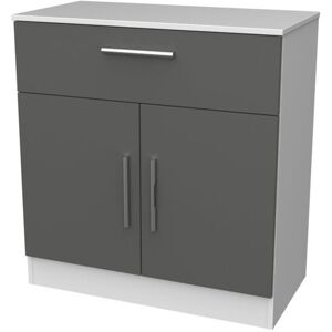 17 Stories Fully Assembled Hein 1 - Drawer 2 - Door Cabinet Accent Chest Grey 79cm H X 76cm W X 40cm D 17 Stories Fully Assembled Hein 1 - Drawer 2 - Door Cabinet Accent Chest Grey 79cm H X 76cm W X 40cm D