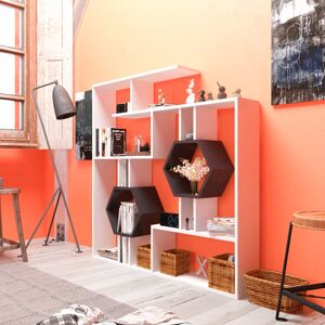 Zipcode Design Swenson Bookcase White/Black 134cm H X 134cm W X 22cm D Zipcode Design Swenson Bookcase White/Black 134cm H X 134cm W X 22cm D