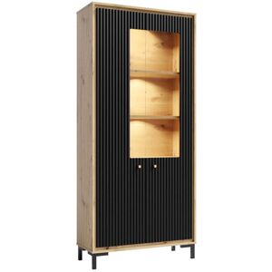 Alpen Home Vasilikos Display Cabinet Natural/Black 196cm H X 89cm W X 54cm D Alpen Home Vasilikos Display Cabinet Natural/Black 196cm H X 89cm W X 54cm D