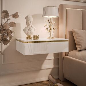 Fairmont Park Harlesden 1 Drawer Bedside Table High-gloss white 15cm H X 48cm W X 38cm D Fairmont Park Harlesden 1 Drawer Bedside Table High-gloss white 15cm H X 48cm W X 38cm D