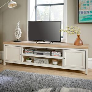 Latitude Run Avon 2 Door Large TV Two Tone Sonoma Oak-effect 36mm Top Stand Unit Off-White/Oak 70" Latitude Run Avon 2 Door Large TV Two Tone Sonoma Oak-effect 36mm Top Stand Unit Off-White/Oak 70"