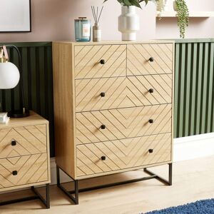 Natur Pur Landers 5 Drawer Chest Storage Unit Light Oak;Light Oak 110cm H X 80cm W X 39.5cm D Natur Pur Landers 5 Drawer Chest Storage Unit Light Oak;Light Oak 110cm H X 80cm W X 39.5cm D