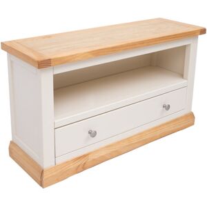 Lark Manor Abington 1 Drawer TV Stand Brown/White/Satin Chrome 48" Lark Manor Abington 1 Drawer TV Stand Brown/White/Satin Chrome 48"