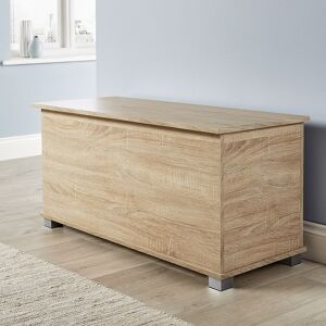 Ebern Designs Starbuck Blanket Ottoman Storage Box Chest Sonoma Oak 40cm H X 90cm W X 39cm D Ebern Designs Starbuck Blanket Ottoman Storage Box Chest Sonoma Oak 40cm H X 90cm W X 39cm D