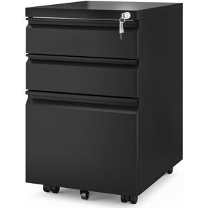 Inbox Zero 3 Drawer Steel File Cabinet Black 62cm H X 38.9cm W X 46cm D Inbox Zero 3 Drawer Steel File Cabinet Black 62cm H X 38.9cm W X 46cm D