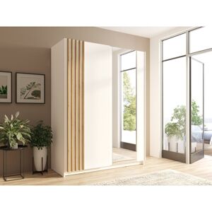 17 Stories This two -door sliding wardrobe is made of black laminate with Aristan oak. It measures 150/198.5/63.5cm high White 199cm H x 150cm W x 64cm D 17 Stories This two -door sliding wardrobe is made of black laminate with Aristan oak. It measures 150/198.5/63.5cm high White 199cm H x 150cm W x 64cm D