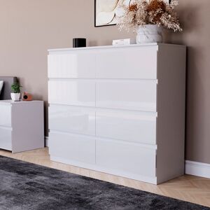 17 Stories Oslo 8 Drawer High Gloss Chest, (FSC 100%) Bedroom Home Storage Furniture White 95.5cm H X 120cm W X 40cm D 17 Stories Oslo 8 Drawer High Gloss Chest, (FSC 100%) Bedroom Home Storage Furniture White 95.5cm H X 120cm W X 40cm D