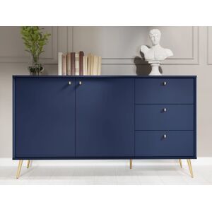 Fairmont Park Luxurious Dark Blue Sideboard Cabinet 156cm - Gold Accents & Smooth-Glide Drawers for Modern British Homes Dark Blue 89cm H X 156cm W X 41cm D Fairmont Park Luxurious Dark Blue Sideboard Cabinet 156cm - Gold Accents & Smooth-Glide Drawers for Modern British Homes Dark Blue 89cm H X 156cm W X 41cm D