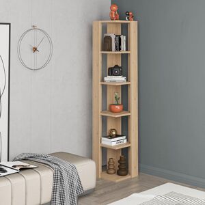 Zipcode Design Nati Modern Corner Bookcase 5 Tiers 34 x 34 x 161 cm Space-Saving Design Natural 408.94cm H X 86.36cm W X 34cm D Zipcode Design Nati Modern Corner Bookcase 5 Tiers 34 x 34 x 161 cm Space-Saving Design Natural 408.94cm H X 86.36cm W X 34cm D