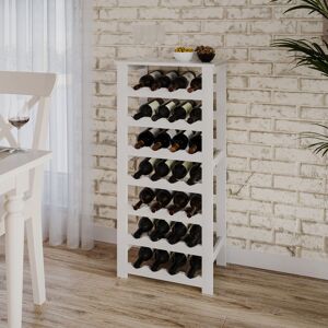 ClassicLiving Abderahmane Solid Wood Freestanding Wine Bottle Rack White 42.52cm H X 18.50cm W X 11.42cm D ClassicLiving Abderahmane Solid Wood Freestanding Wine Bottle Rack White 42.52cm H X 18.50cm W X 11.42cm D