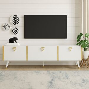 Fairmont Park Melynda TV Stand - TVs up to 70" Gloss White/Gold Fairmont Park Melynda TV Stand - TVs up to 70" Gloss White/Gold