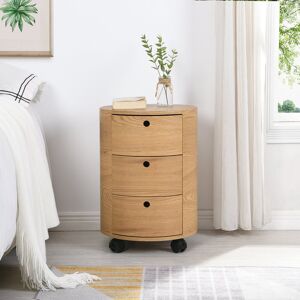 Mack + Milo Reames 3 Drawer Bedside Table Oak 57cm H X 40cm W X 40cm D Mack + Milo Reames 3 Drawer Bedside Table Oak 57cm H X 40cm W X 40cm D