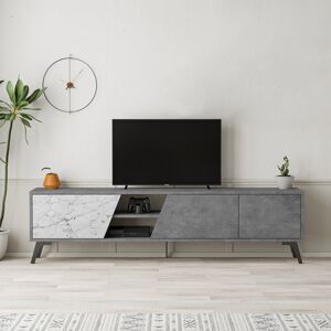 Ivy Bronx Ling 180 cm Wide Modern TV Stand Stylish Entertainment Unit for Contemporary Living Rooms Retro Grey/Carrara 75" Ivy Bronx Ling 180 cm Wide Modern TV Stand Stylish Entertainment Unit for Contemporary Living Rooms Retro Grey/Carrara 75"