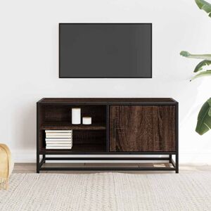 Borough Wharf TV Cabinet Sonoma Oak 80X34.5X40 Cm Engineered Wood And Metal Brown Oak 32" Borough Wharf TV Cabinet Sonoma Oak 80X34.5X40 Cm Engineered Wood And Metal Brown Oak 32"